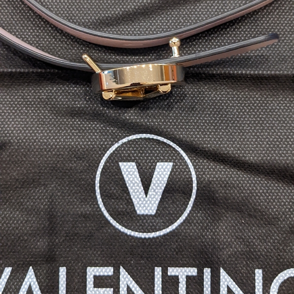 MARIO VALENTINO SLIM LEATHER LAVENDER LOGO BELT SIZE LARGE + DUST BAG NWT ❤️ - Picture 8 of 11